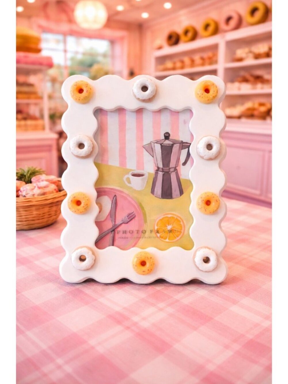 New Dessert Frosted Donut Minatures 3D Room Decor Photo Picture Frame 4x6